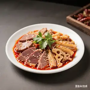 Hladne goveđe pločice u ljutom ulju (Fuqi feipian) / 夫妻肺片