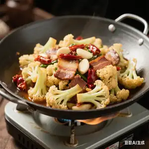 Karfiol u suvom loncu / 干锅花菜